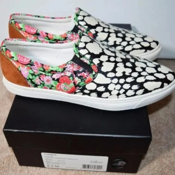 Coach C103 Floral Animal Print Skater Slip On - Picture 1 of 6